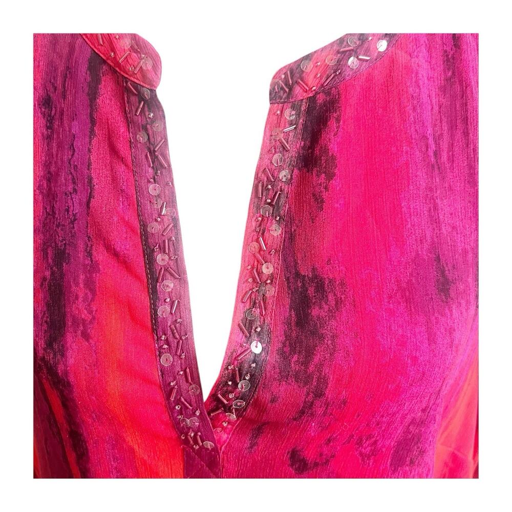 Catherine’s Women’s Sheer Asymmetrical Tunic Artsy Plus Size 14/16W Sequin Bead - Picture 8 of 11